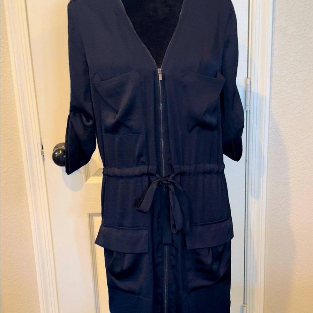 BCBG Silky Front-Zip Dress